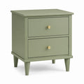 Comodino 2 cassetti verde salvia in MDF 45 x 35 x 60 cm
