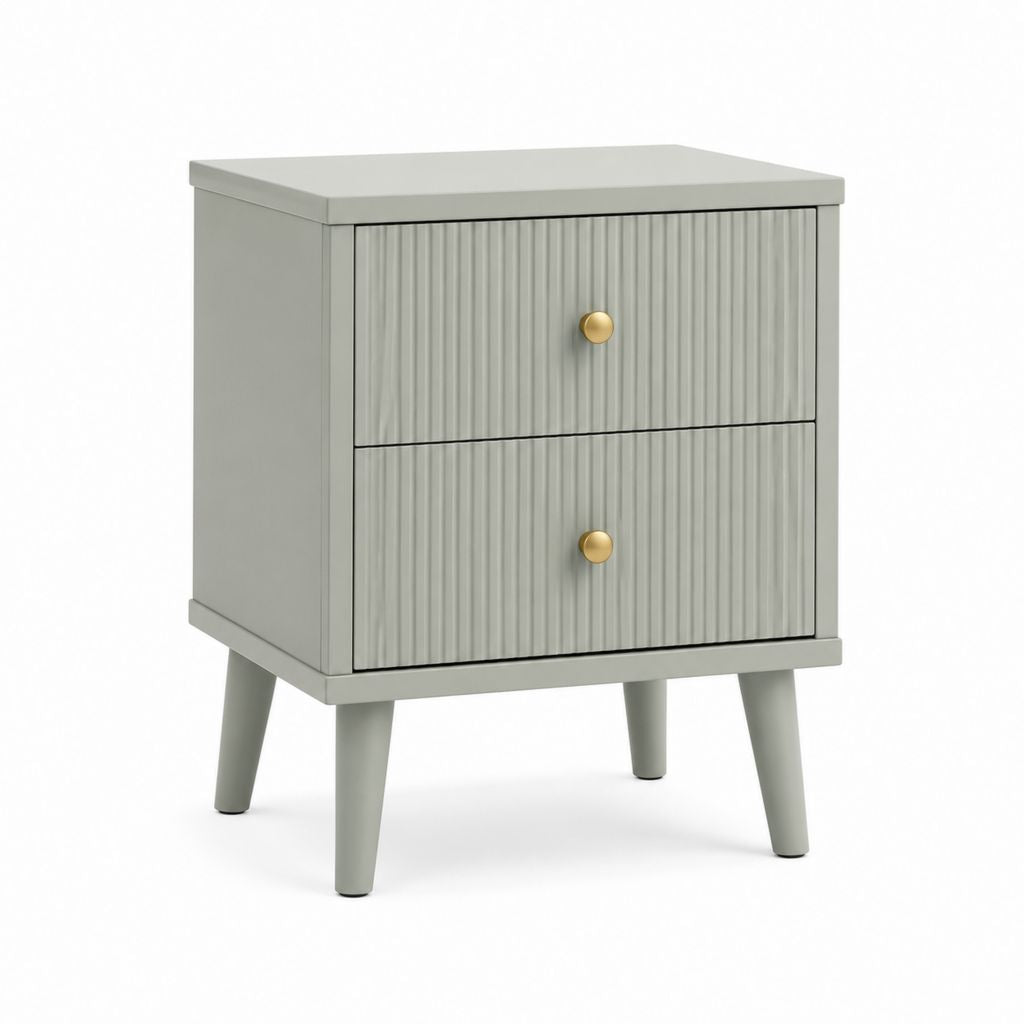 Comodino con 2 cassetti grigio in MDF 40 x 35 x 60 cm