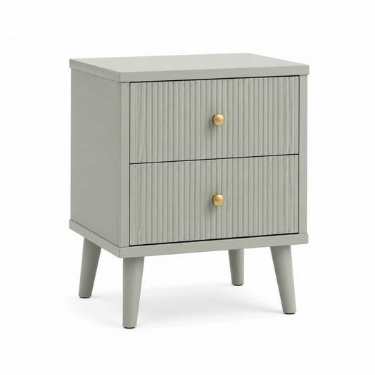 Comodino con 2 cassetti grigio in MDF 40 x 35 x 60 cm