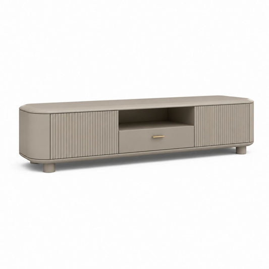 Mobile TV basso beige in MDF rettangolare con 2 ante e cassetto 180 x 40 x 50 cm