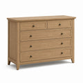 Cassettiera bassa 5 cassetti color rovere in MDF rettangolare 120 x 45 x 90 cm